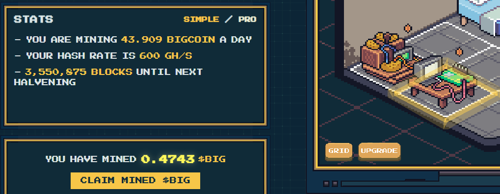 交互教程 | 两天破千万美元市值的挖矿链游BIGCOIN