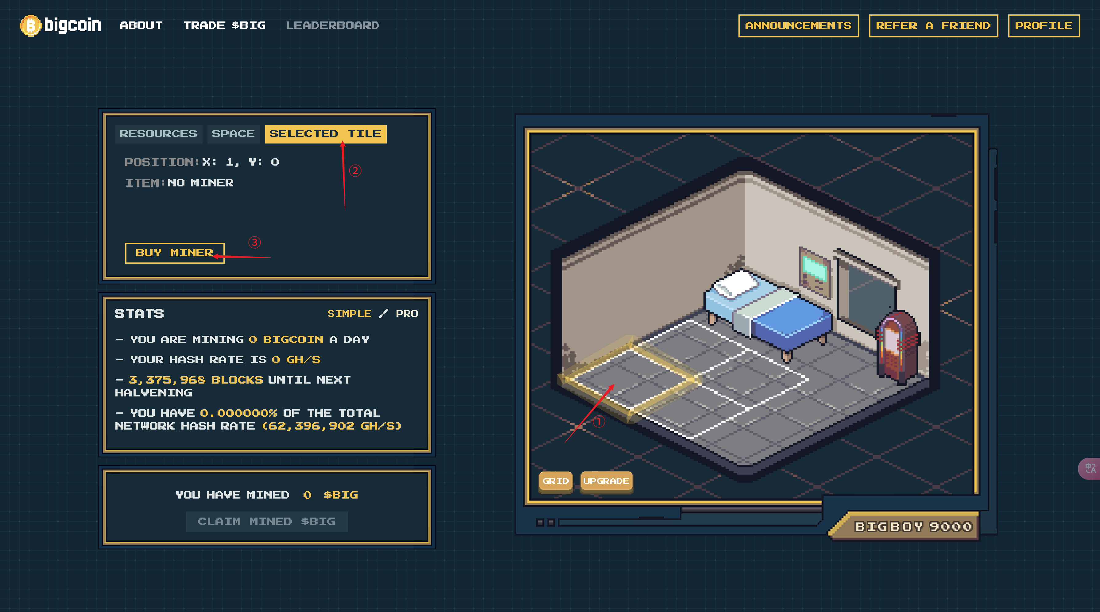 交互教程 | 两天破千万美元市值的挖矿链游BIGCOIN