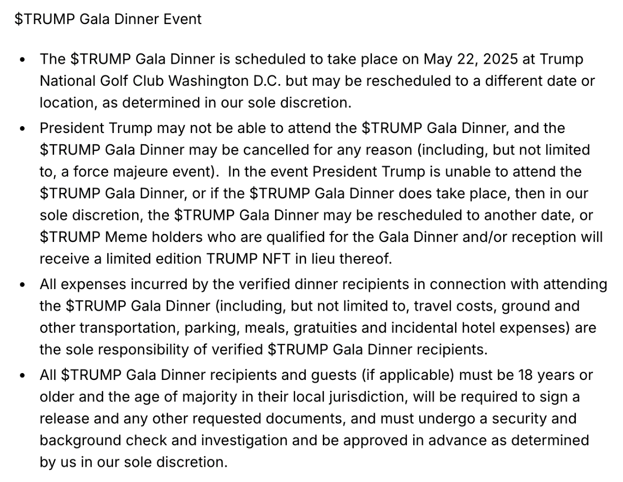 特朗普的meme币加密营销剧本,一场可能并不会出席的总统晚宴?