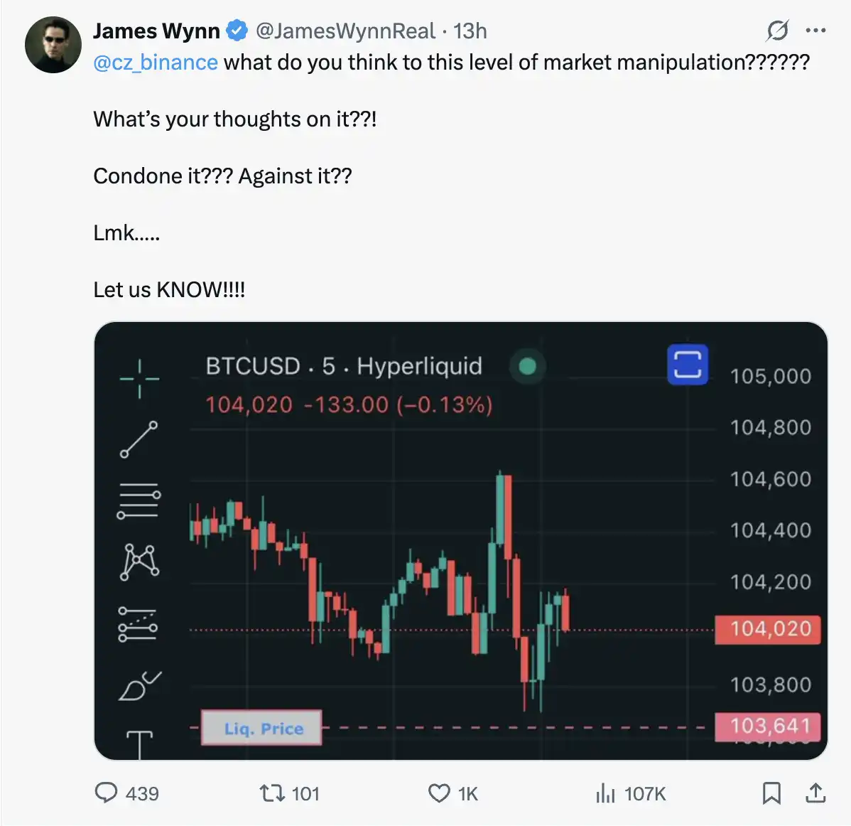 是“赌徒”还是营销工具？James Wynn的疯狂交易为何被疑为Hyperliquid代言