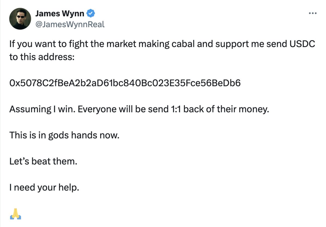 James Wynn：我，只是个贪婪的白痴