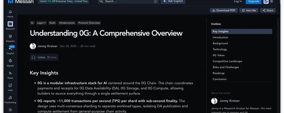 0G：重构去中心化 AI 操作系统的性能巅峰与技术范式