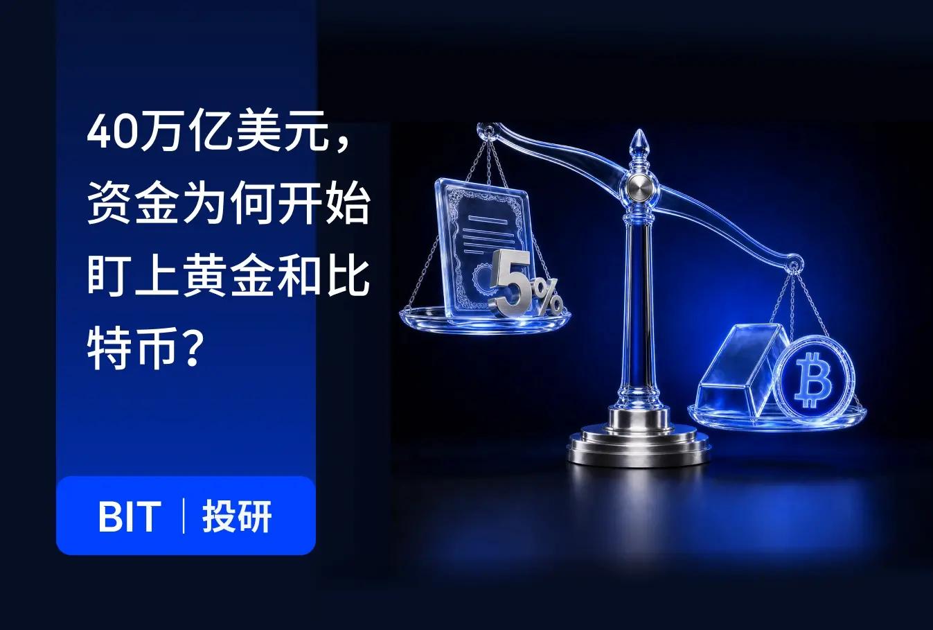BIT 投研：美债逼近40万亿美元，资金为何开始盯上黄金和比特币？